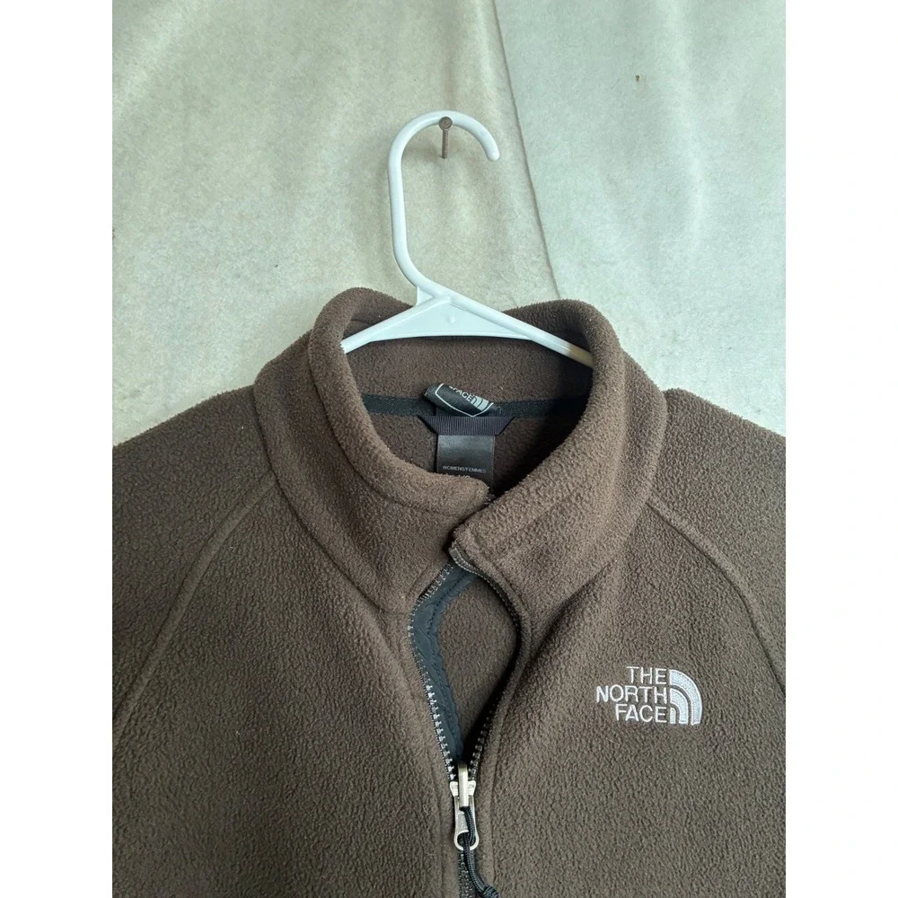 The North Face Womens TKA 100 Full Zip Fleece Jacket Brown Large 7750
